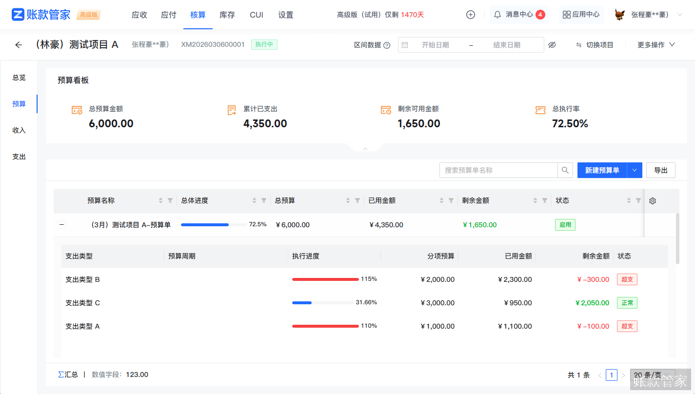 项目预算